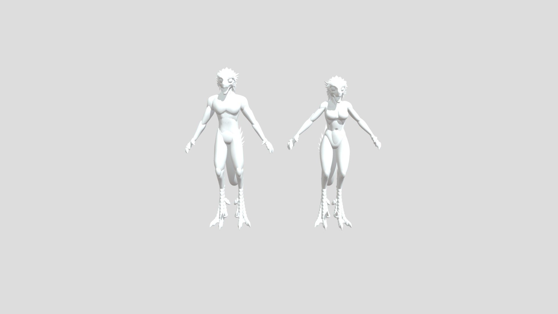 RaptorMaleAndFemaleBasemesh
