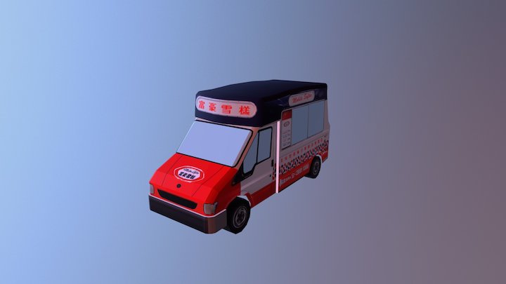 Mister Softee ice-cream car 3D Model