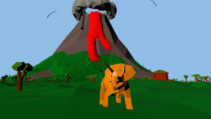 Volcano Eruption 3D Model