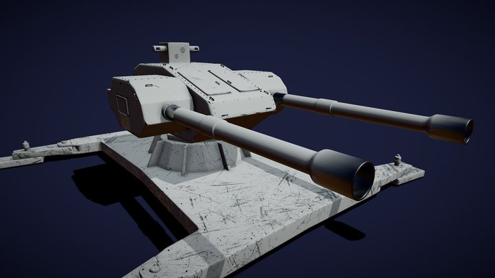 152 mm AA Turret 3D Model