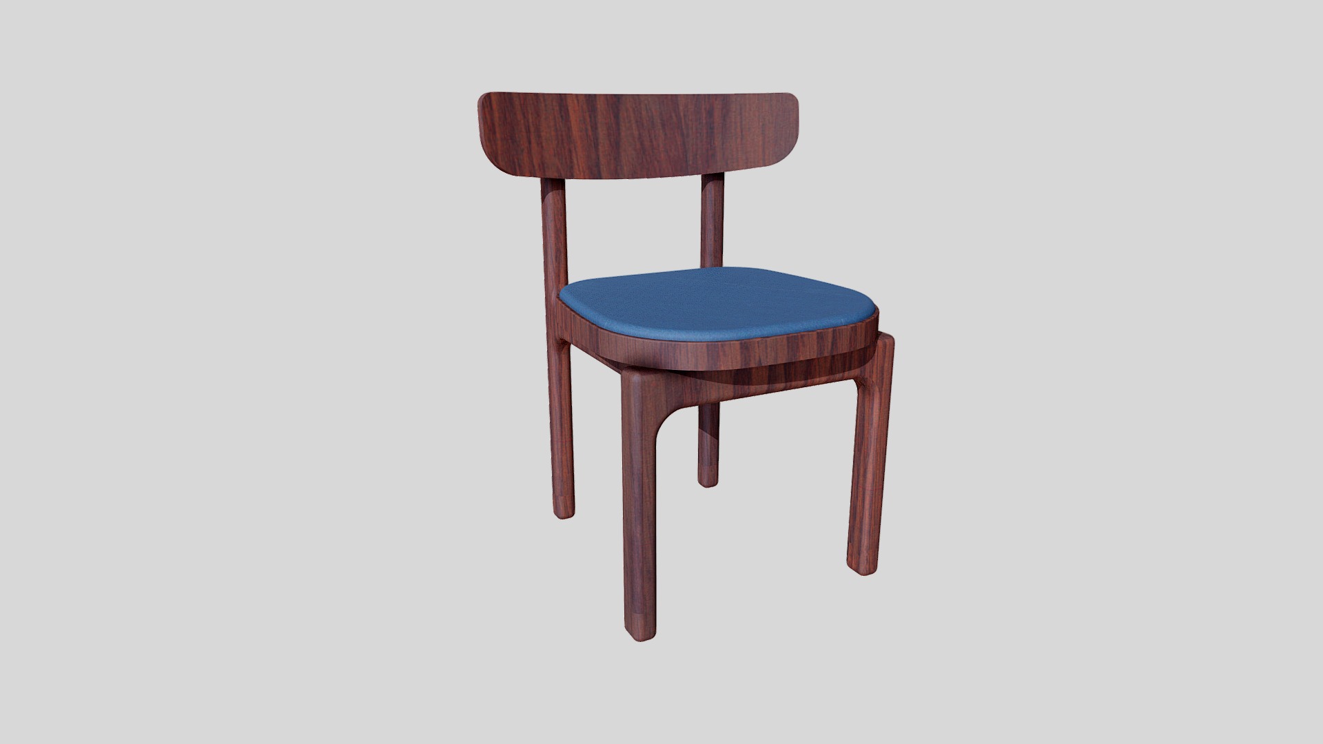 3D model Dining Chair - This is a 3D model of the Dining Chair. The 3D model is about a stool with a blue seat.