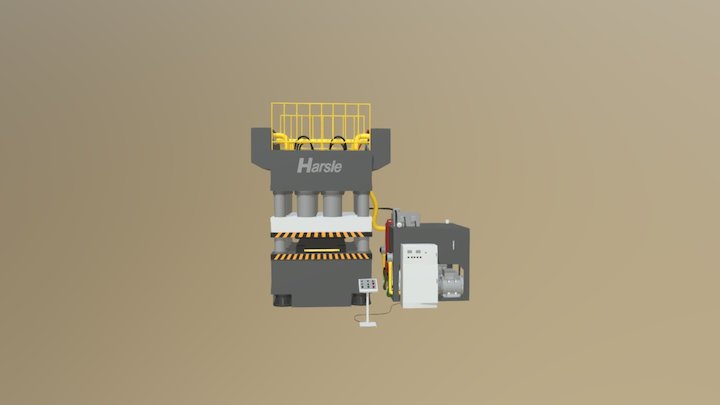 HARSLE Steel Door Embossing Machine 3D Model