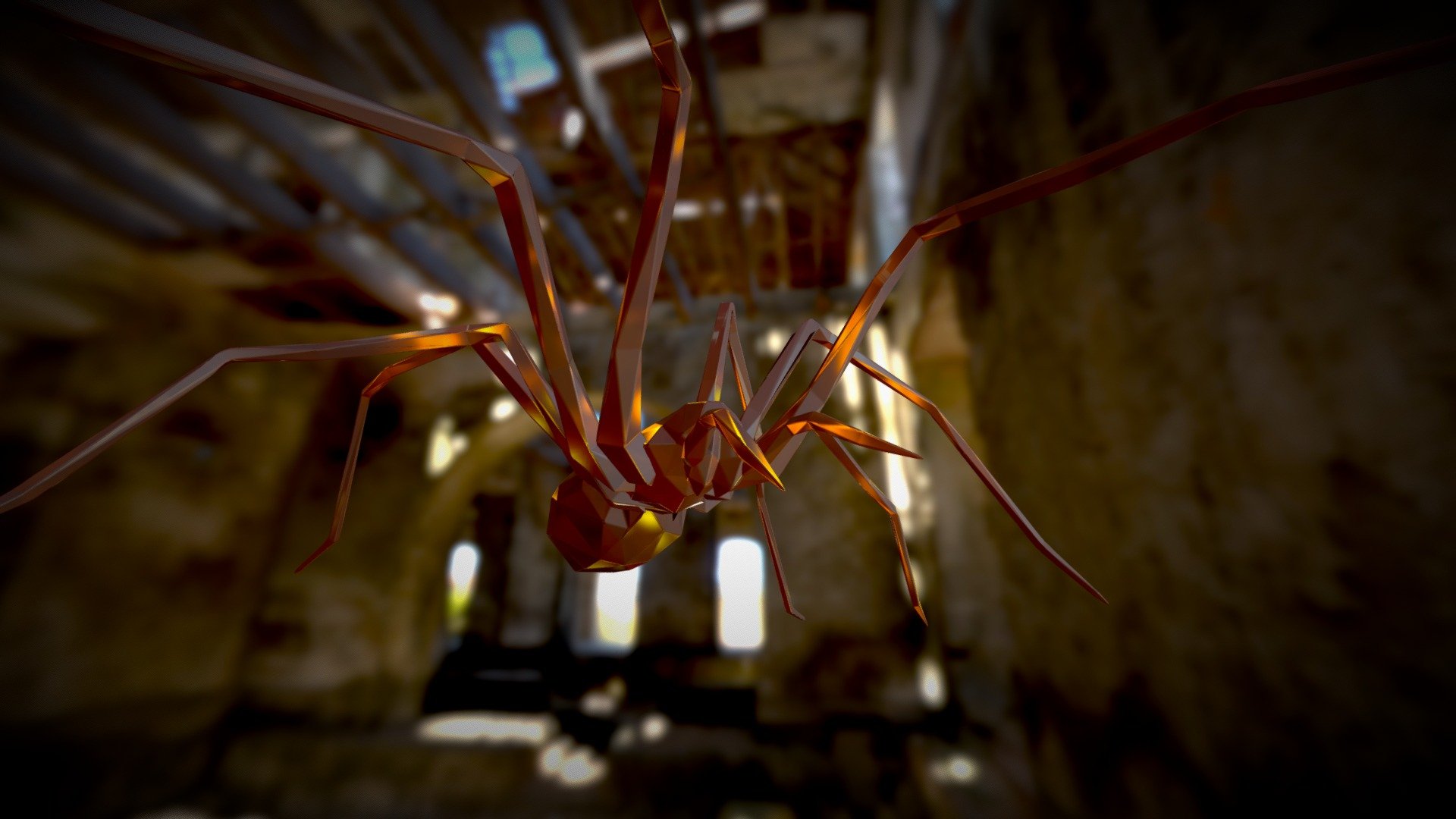 Spider crawling — Sketchfab embed 3D viewer