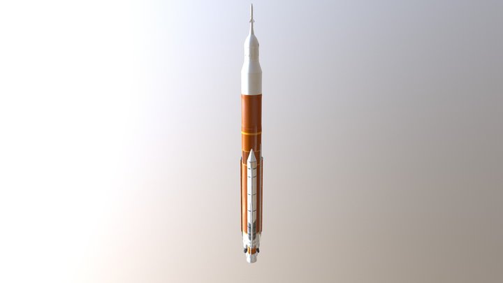 HP Mars SLS Rocket 3D Model