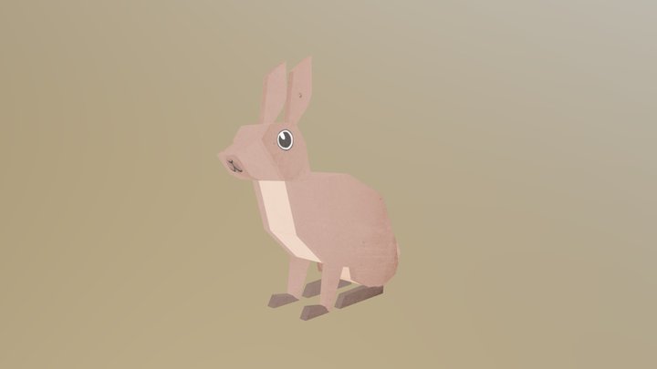 Cardboard Rabbit 3D Model