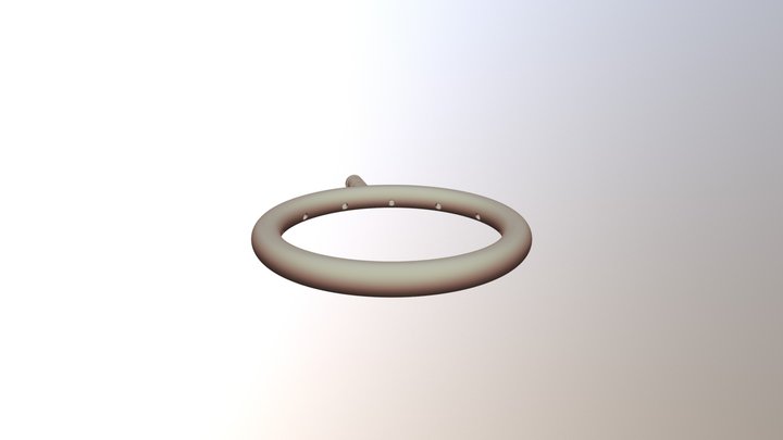Ring for drip watering in a hydroculture setup 3D Model