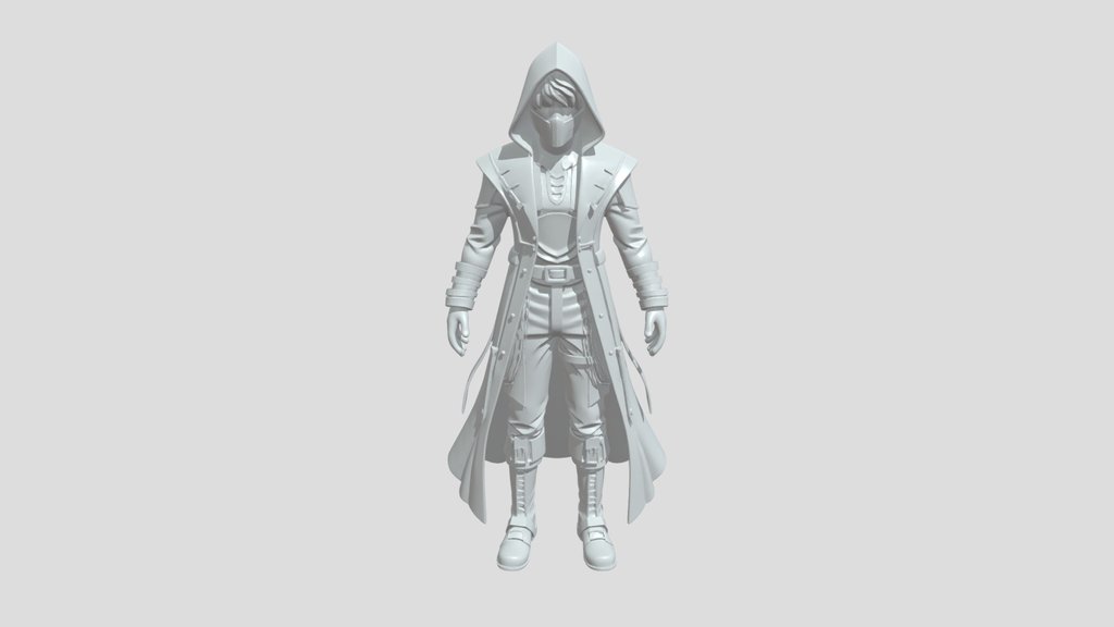 Hooded masked figure