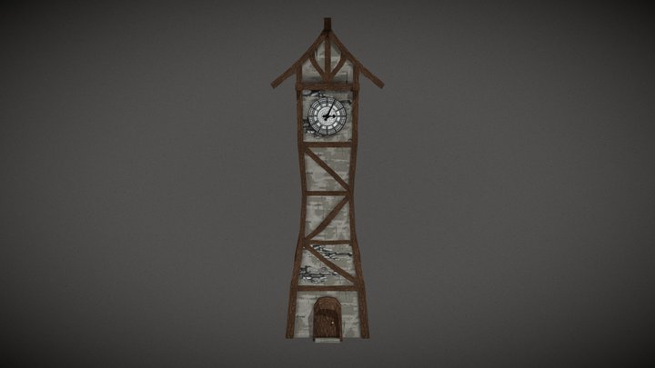 Stylized Clock Tower 3D Model