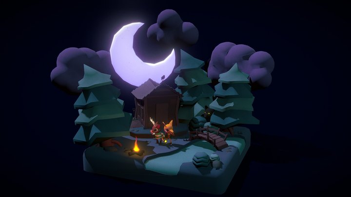 DAE Game Art 1 - Simple Scene 3D Model