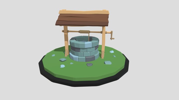 Low poly well 3D Model