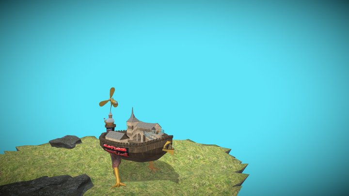 Walking Castle 3D Model