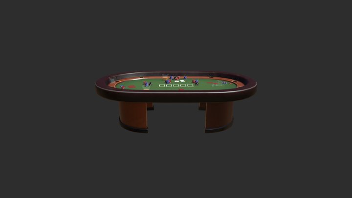 Stylized Poker Table 3D Model