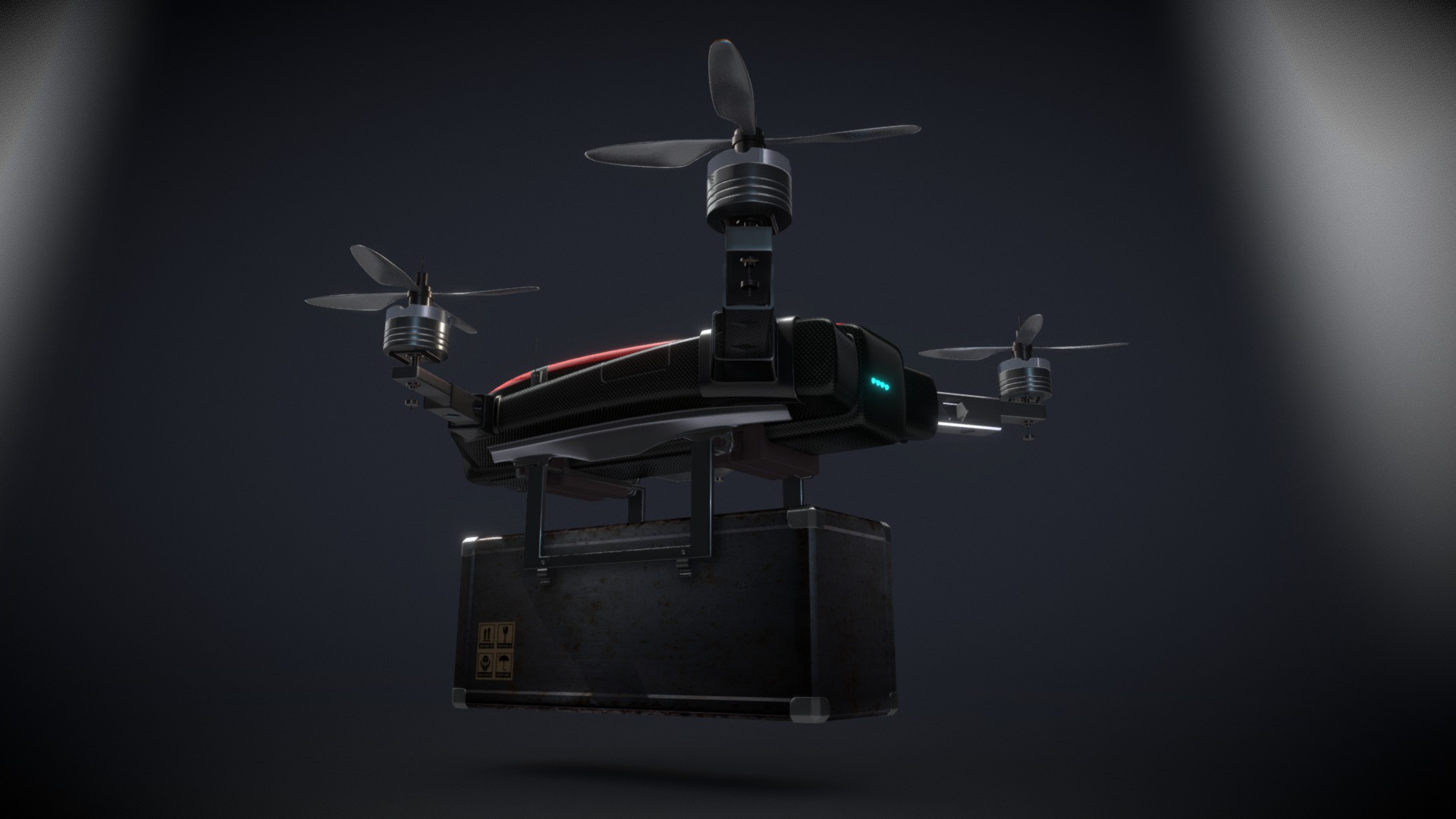 3D model Drone - This is a 3D model of the Drone. The 3D model is about a space ship with a light on top.