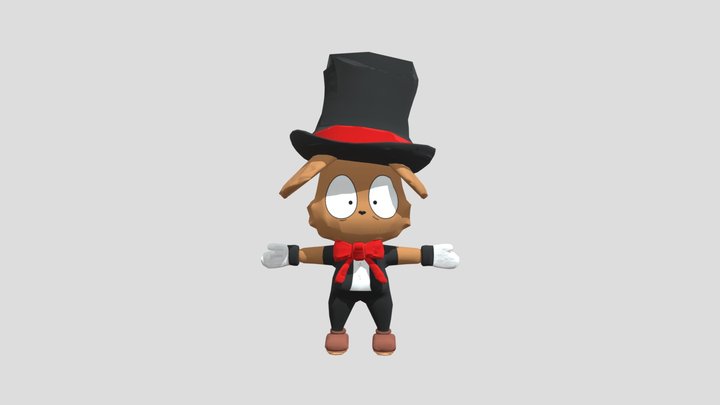 Character Model (High to Low Poly Baked) 3D Model