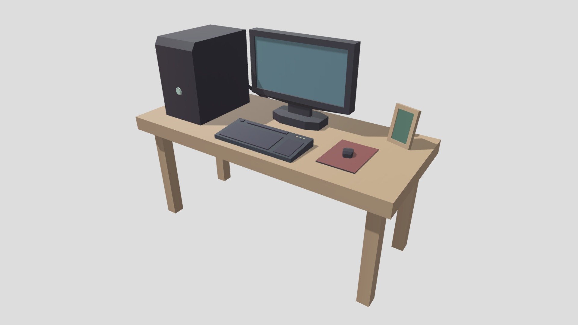 desk and pc Download Free 3D model by linus1178 [76f7aba] Sketchfab