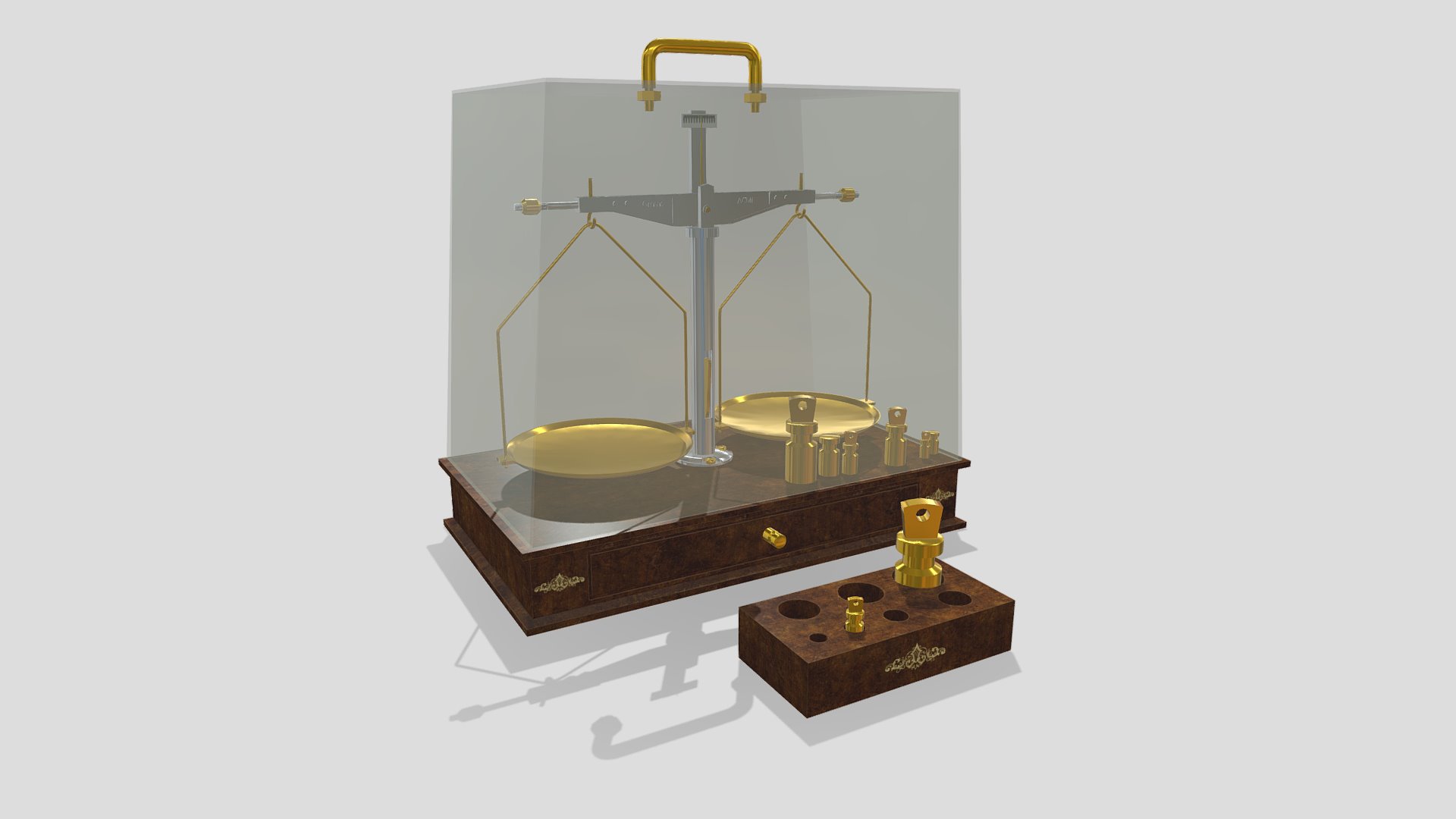 3D model Old Precision Scales. - This is a 3D model of the Old Precision Scales.. The 3D model is about a model of a kitchen.