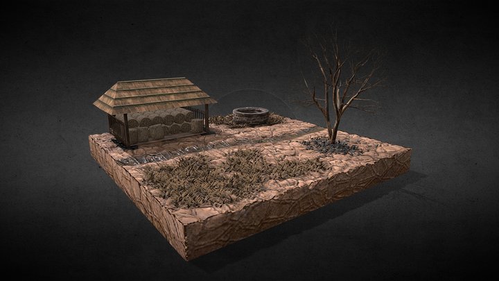 Drought Environment Diorama 3D Model