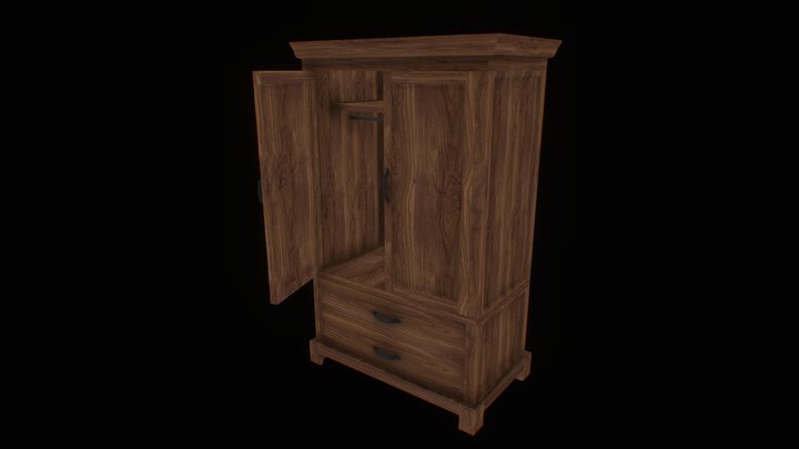 PSX Style Wardrobe 3D Model