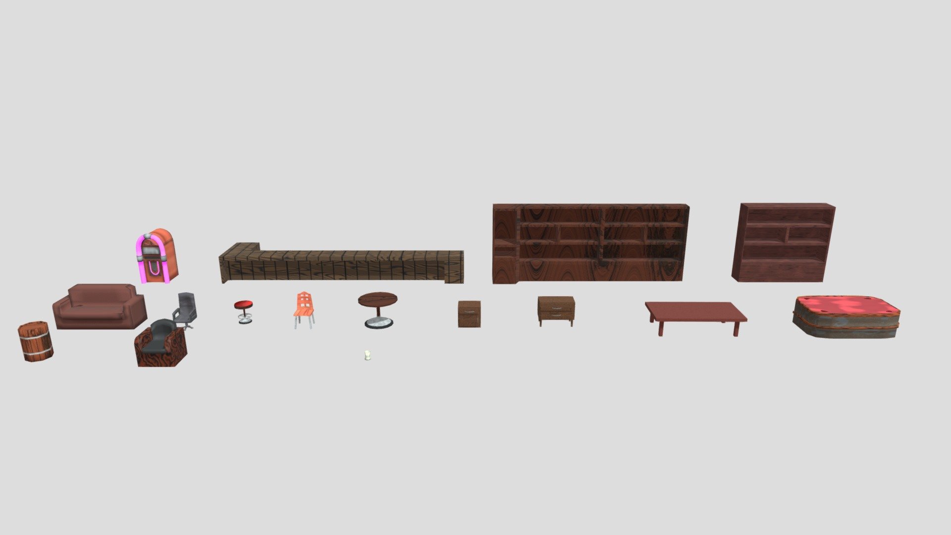 Pack/Kit objects for Bar - LOW POLY - Download Free 3D model by LaelM ...