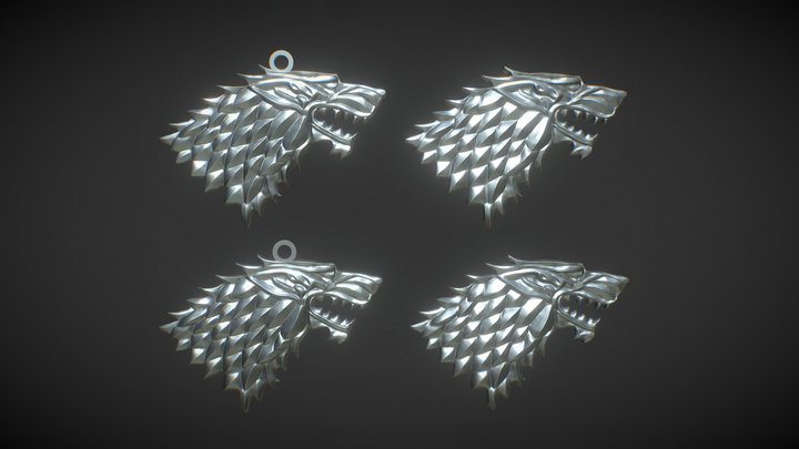 Game Of Throne Stark Amulet 3D print 3D Model
