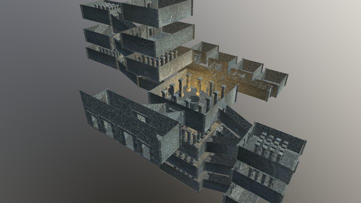 Dungeon I (High-Resolution Stone Relief) 3D Model