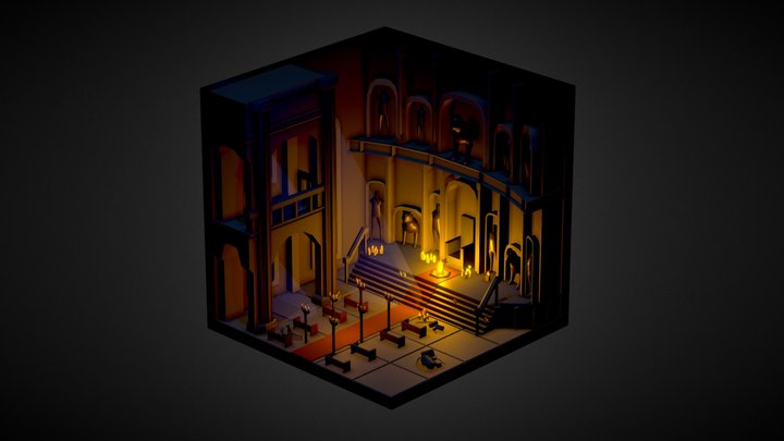 Isometric "Cathedral bonfire" 3D Model