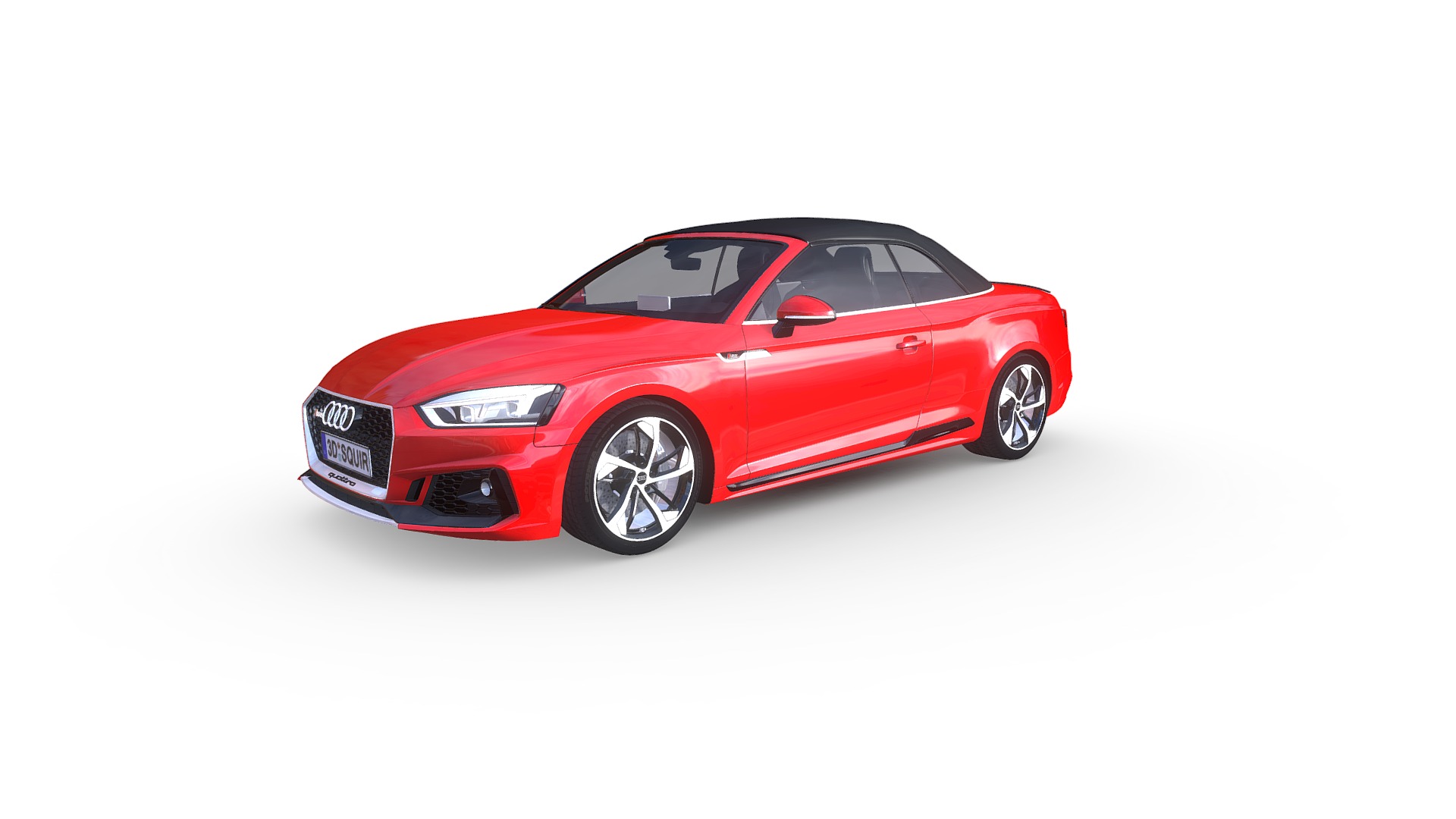3D model Audi Rs5 Cabriolet 2019 - This is a 3D model of the Audi Rs5 Cabriolet 2019. The 3D model is about a red car with a white background.