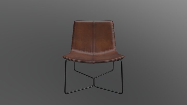 West Elm Slope Leather Chair 3D Model