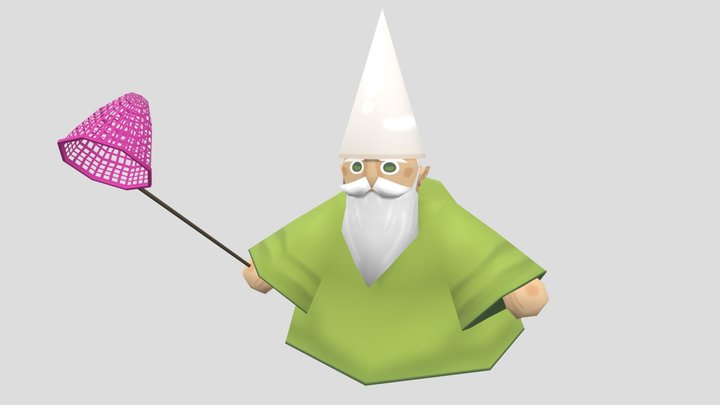 The Green Wizard Gnome N64 Style 3D Model