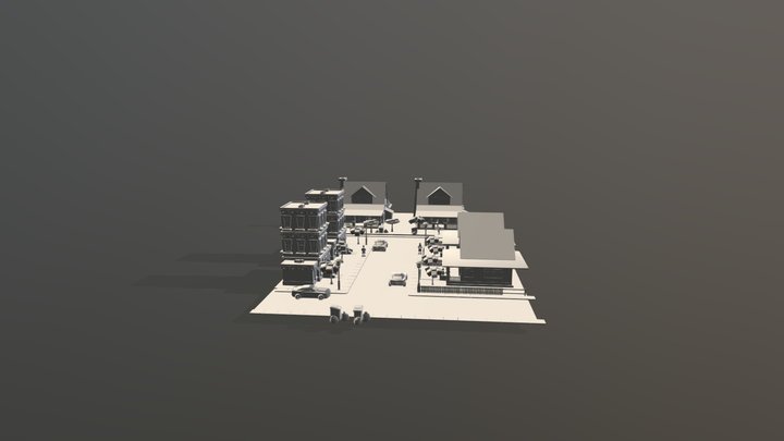 Low Poly Neighbourhood 3D Model