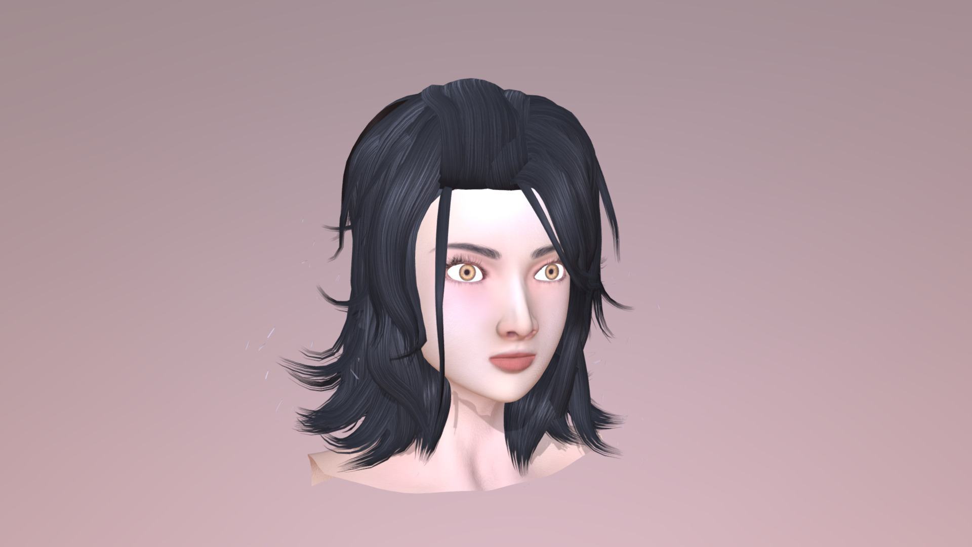 3D model Pocolov Hair 01 - This is a 3D model of the Pocolov Hair 01. The 3D model is about a person with black hair.