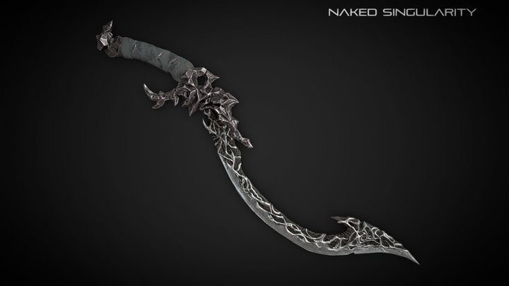 Curved Dagger | Medieval dark fantasy weapon 3D Model