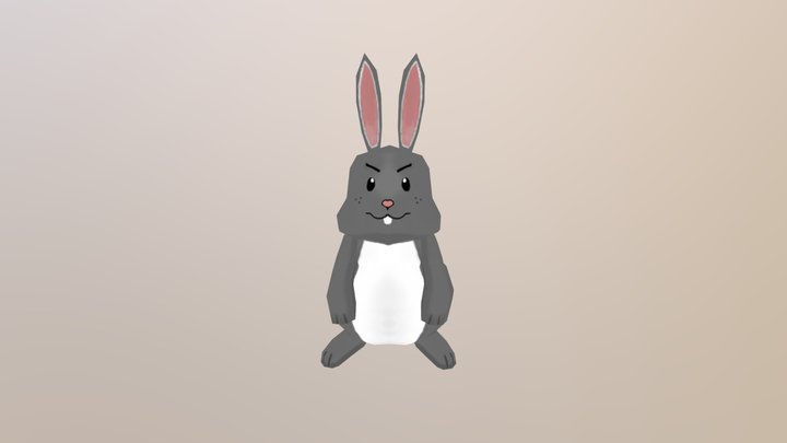 Rabbit Lowpoly Animation 3D Model