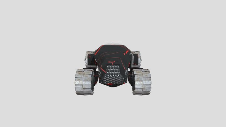 Low poly Scifi Rover 3D Model