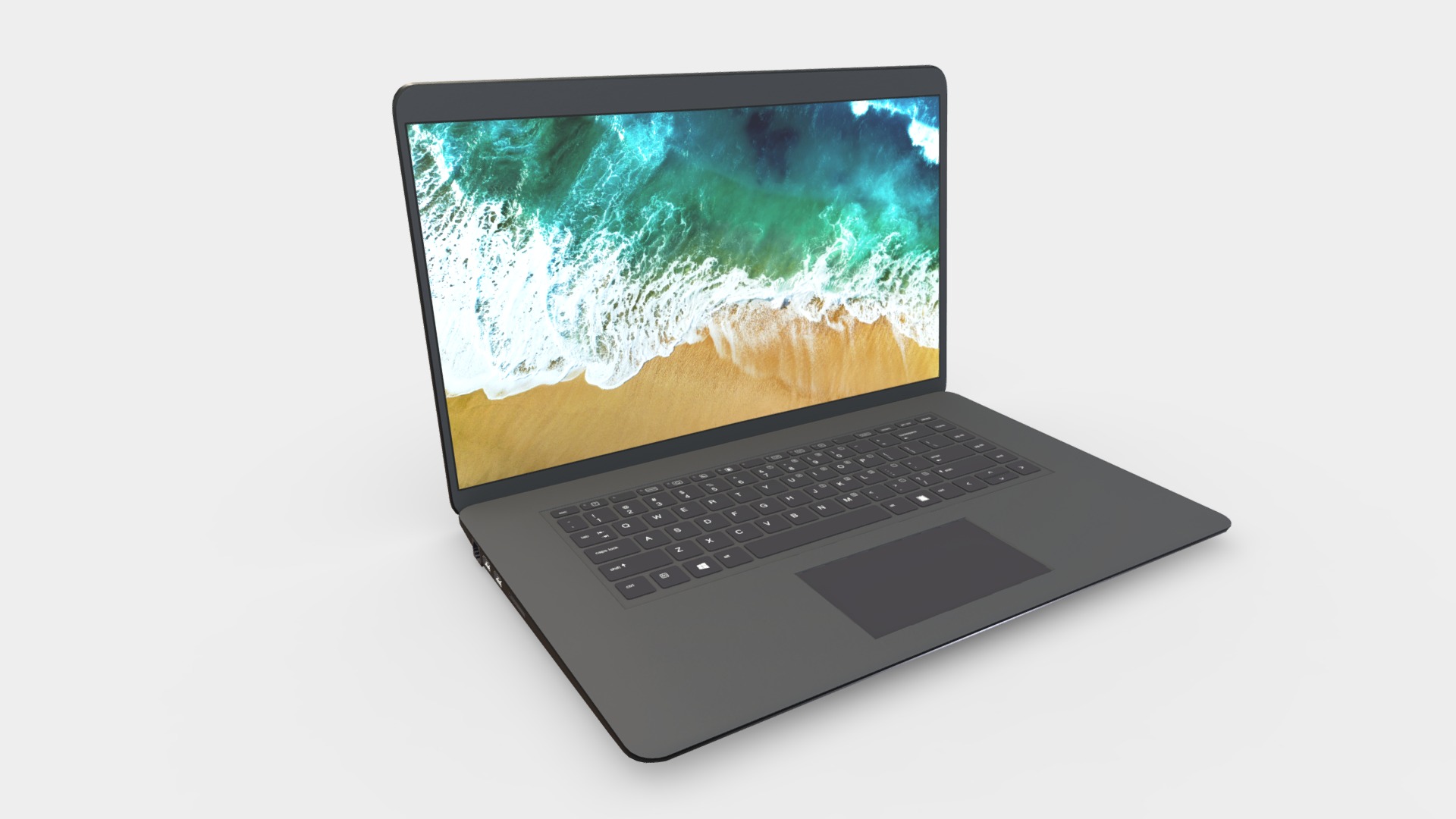 3D model Generic Branding Technology – Laptop - This is a 3D model of the Generic Branding Technology - Laptop. The 3D model is about a laptop with a map on the screen.