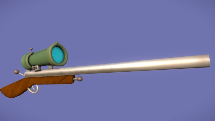 Stylized Sniper Rifle 3D Model