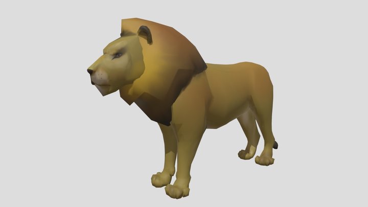 LowPolyLion 3D Model