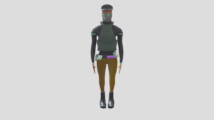 Cyber Police Officer 3D Model