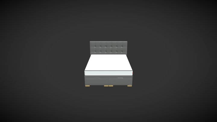 Paris Bed 168cm 3D Model