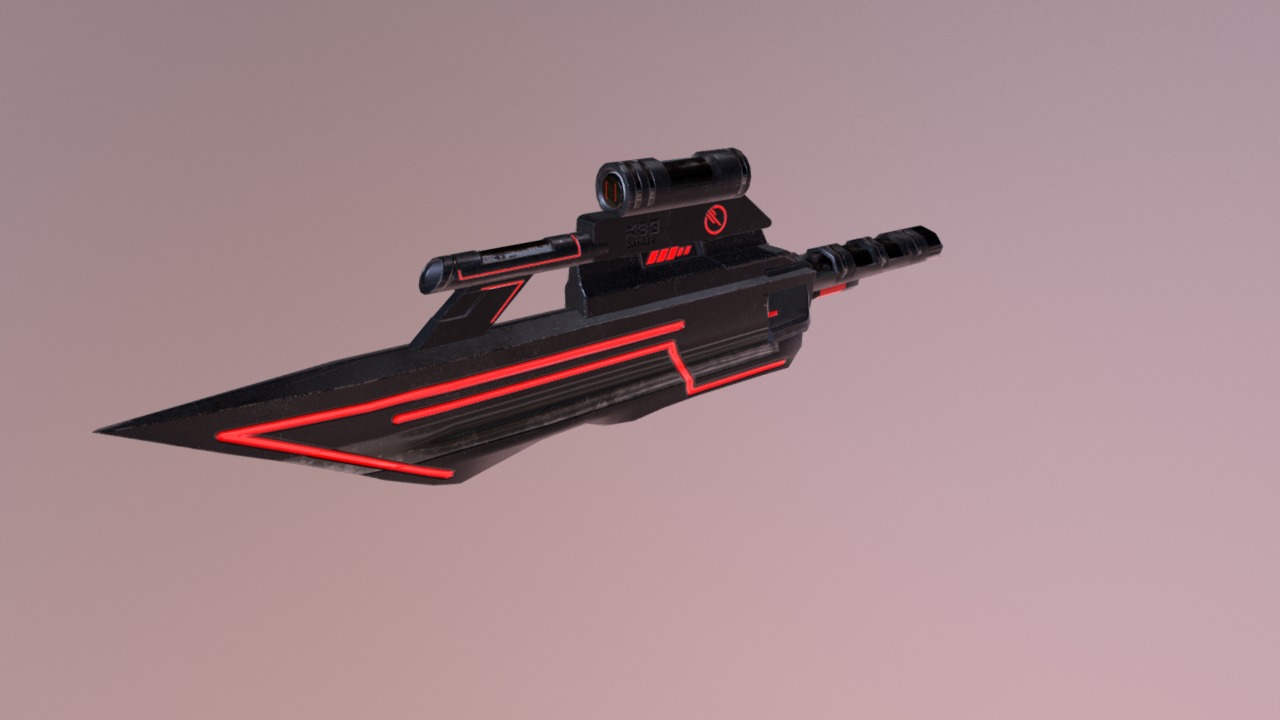 3D model Dark Vengeance R-97 - This is a 3D model of the Dark Vengeance R-97. The 3D model is about a black and red toy.