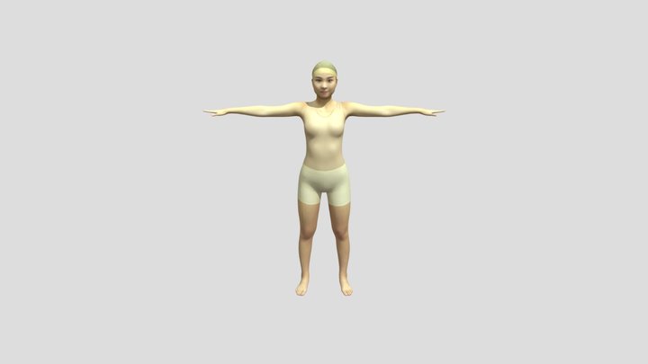 A Rigged Pretty Lady 3D Model