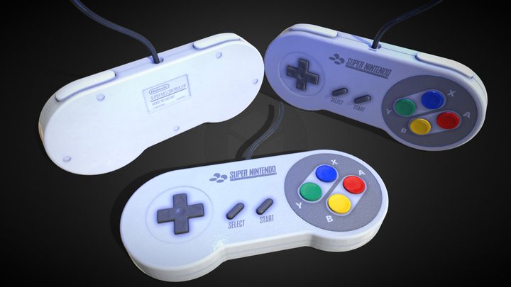 Super Nintendo Entertainment System Controller 3D Model