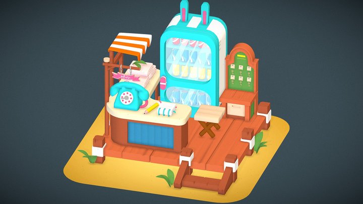 Beach Bar 3D Model