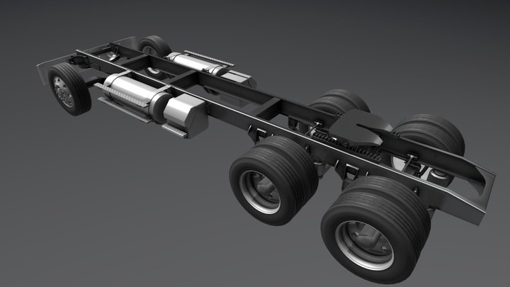 semi truck chassis 3D Model