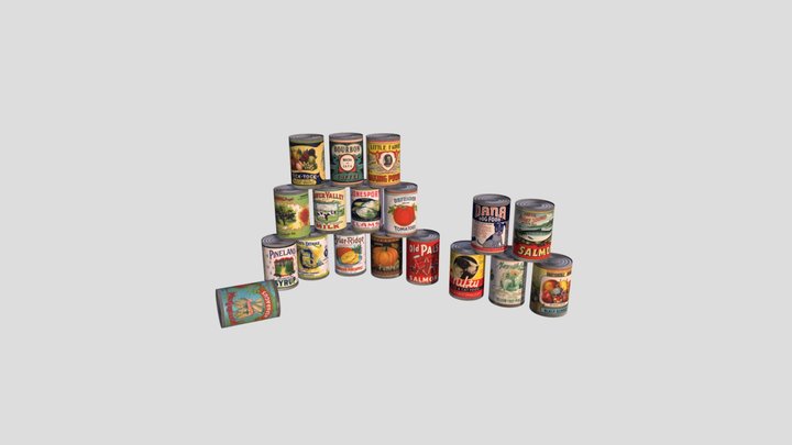 Vintage Cans 3D Model