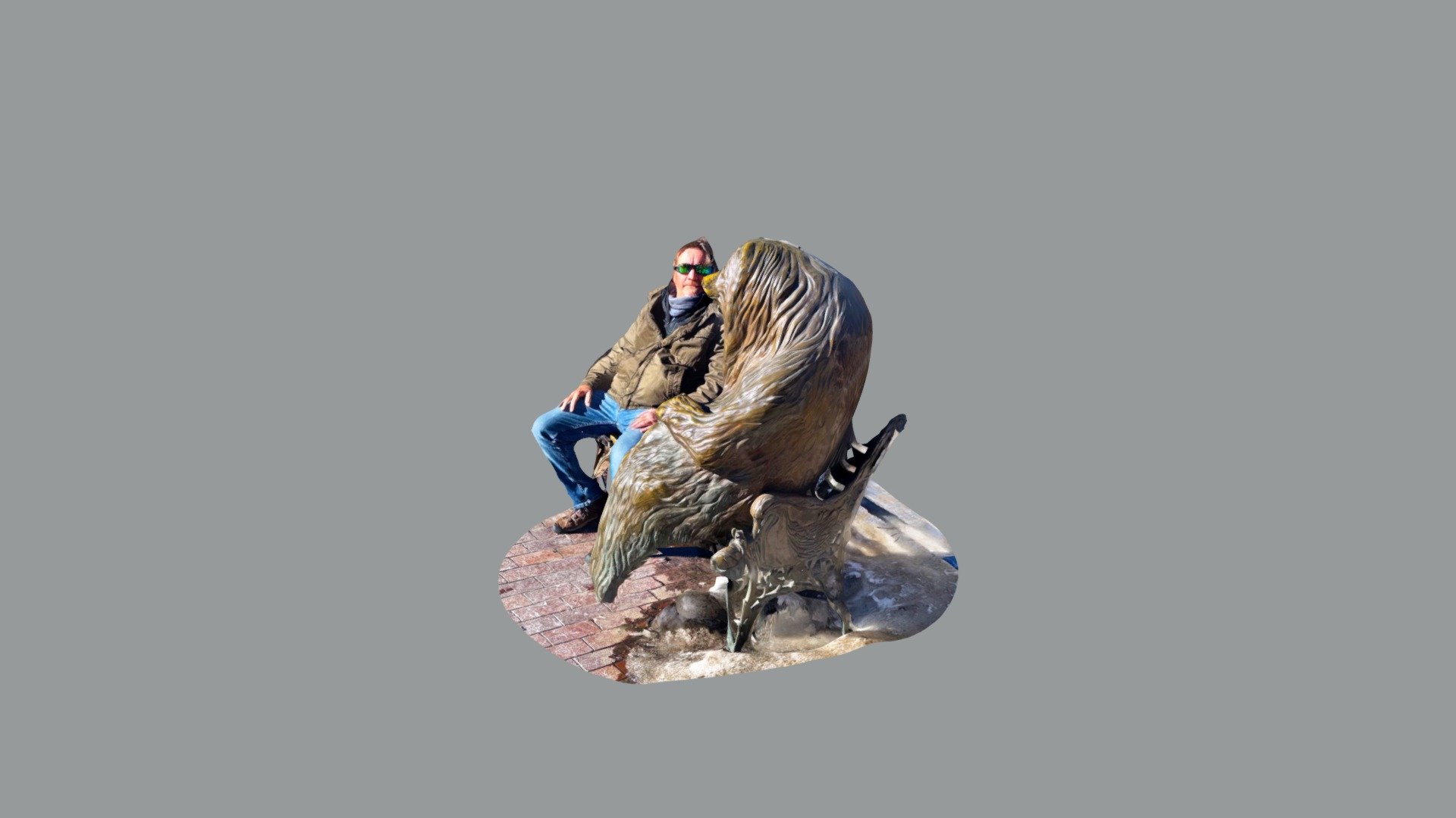 Man and Bear sculpture