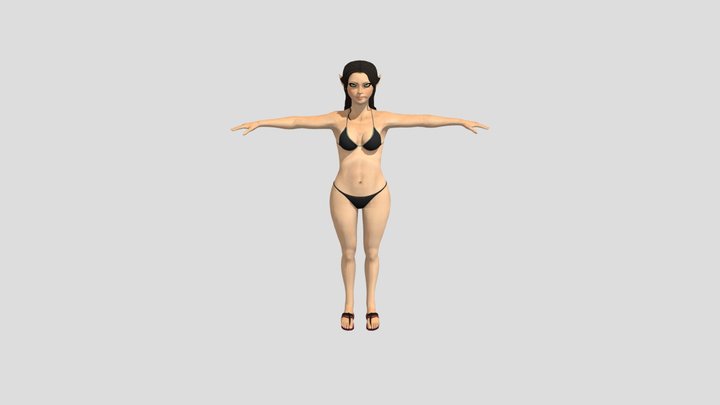 3D Anorexic Woman T-Pose | 3D Molier International