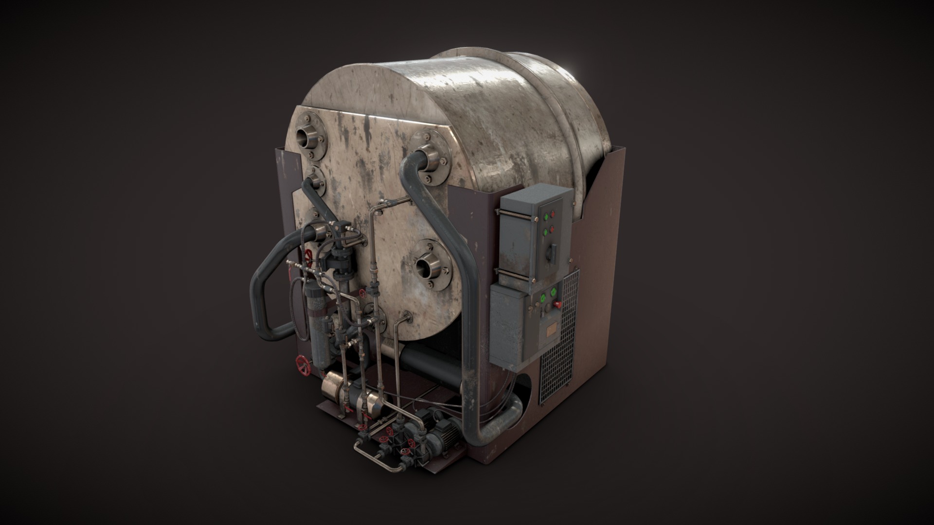 3D model Machinery device - This is a 3D model of the Machinery device. The 3D model is about a machine with a fan.