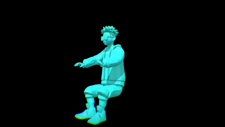Typing on computer 3D Model