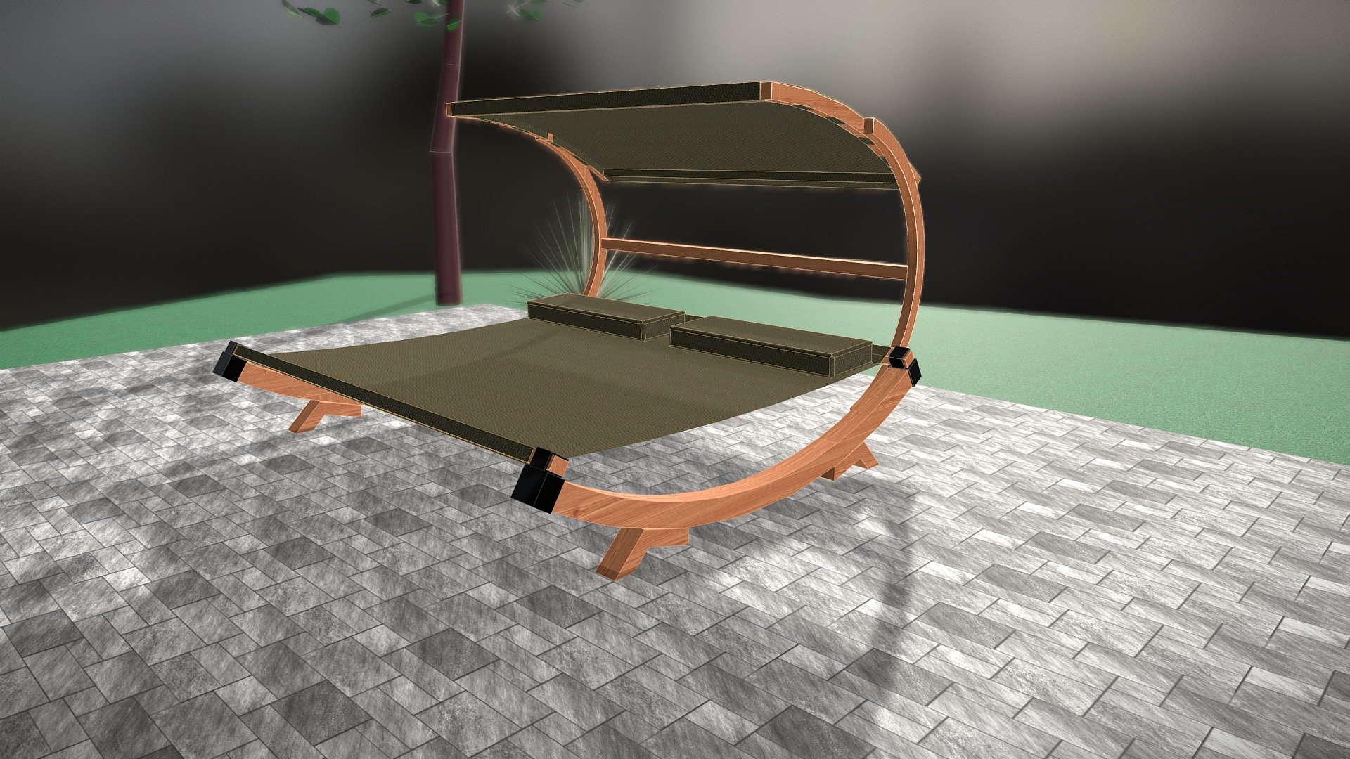Modern Daybed Summer Hammock 3D model by Forever Redwood [771c2c0